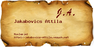 Jakabovics Attila névjegykártya